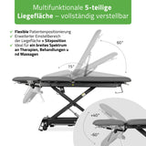 Therapieliege Elektrisch Evero Cross X5 Ergo | 5-Segmente | Steuerrahmen | Grau-Schwarz | 3 Jahre Garantie