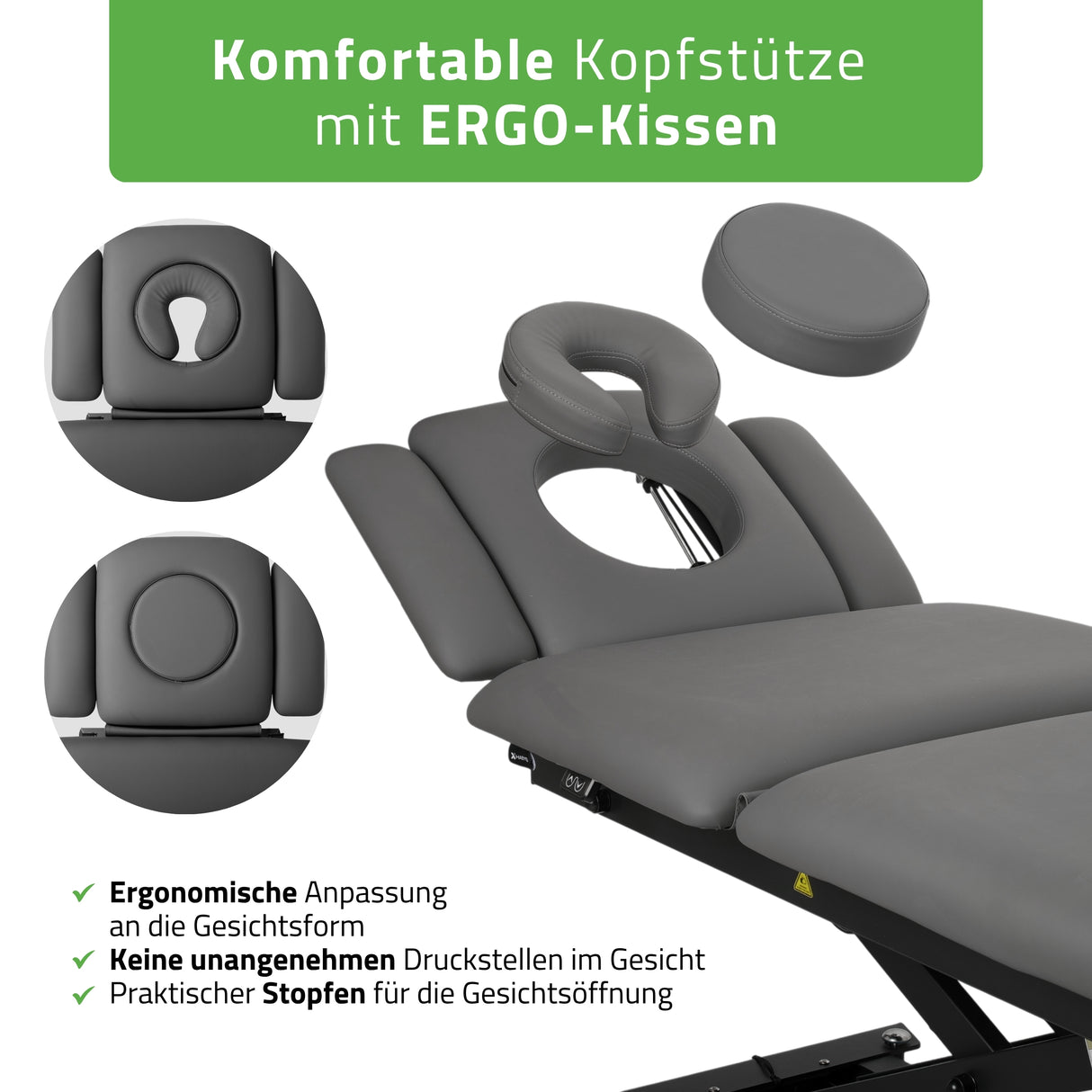 Therapieliege Elektrisch Evero Cross X5 Ergo | 5-Segmente | Steuerrahmen | Grau-Schwarz | 3 Jahre Garantie