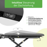 Therapieliege Elektrisch Evero Cross X5 Ergo | 5-Segmente | Steuerrahmen | Grau-Schwarz | 3 Jahre Garantie