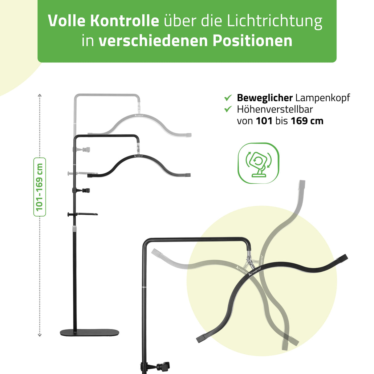 Habys VENA LED-Kosmetiklampe | 45W |  für Wimpern-, Augenbrauenstyling und Permanent Make-up