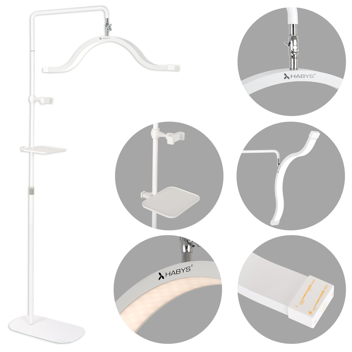 Habys VENA LED-Kosmetiklampe | 45W |  für Wimpern-, Augenbrauenstyling und Permanent Make-up