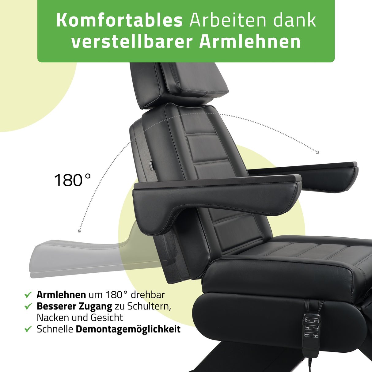 Kosmetikliege Elektrisch | Leo PRO 4 | Kosmetiksessel mit elektrischer Verstellung | Handfernbedienung