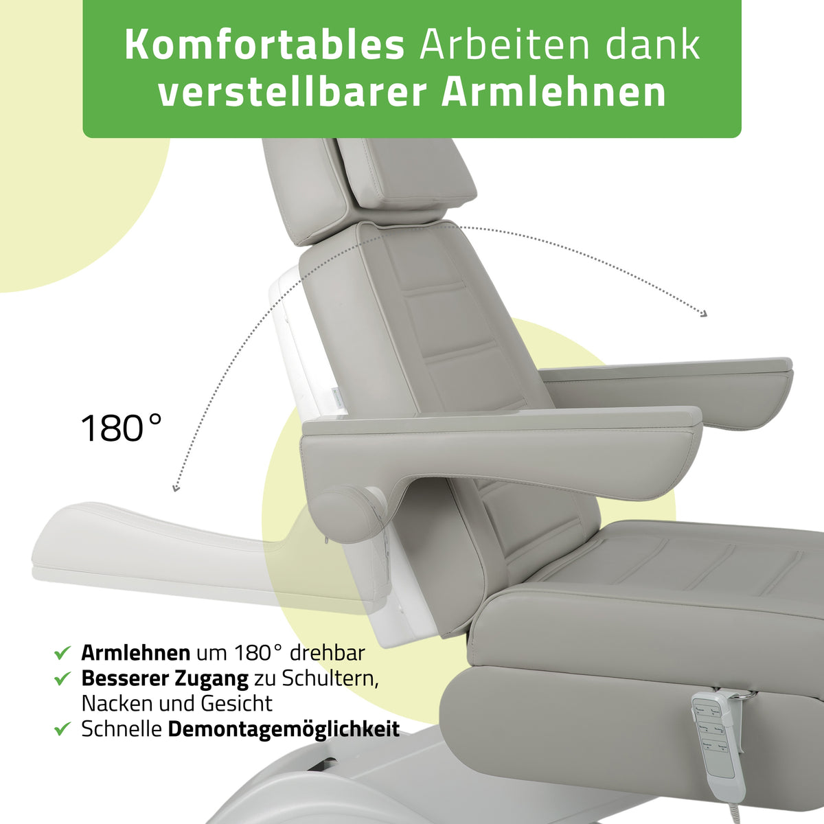 Behandelstoel Elektrisch | Leo PRO 4 | Cosmetische stoel met elektrische verstelling | Handbediening