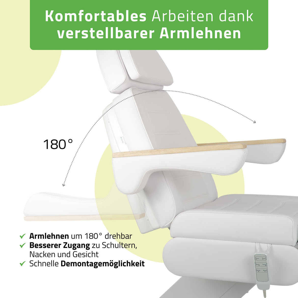 Kosmetikliege Elektrisch | Leo PRO 4 | Kosmetiksessel mit elektrischer Verstellung | Handfernbedienung