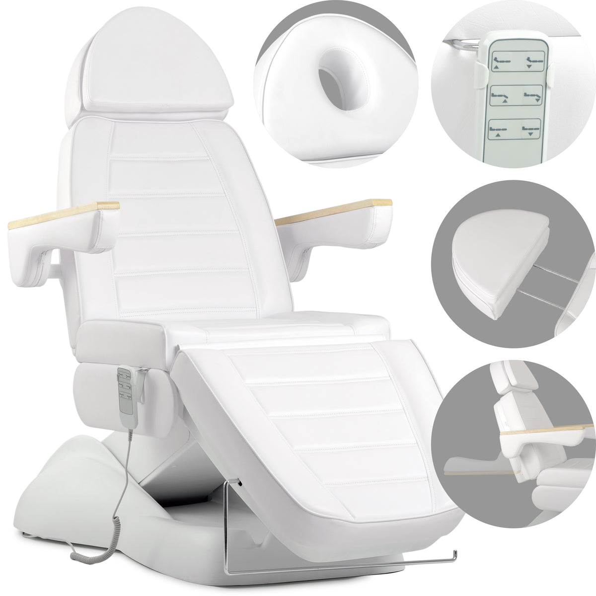 Behandelstoel Elektrisch | Leo PRO 4 | Cosmetische stoel met elektrische verstelling | Handbediening