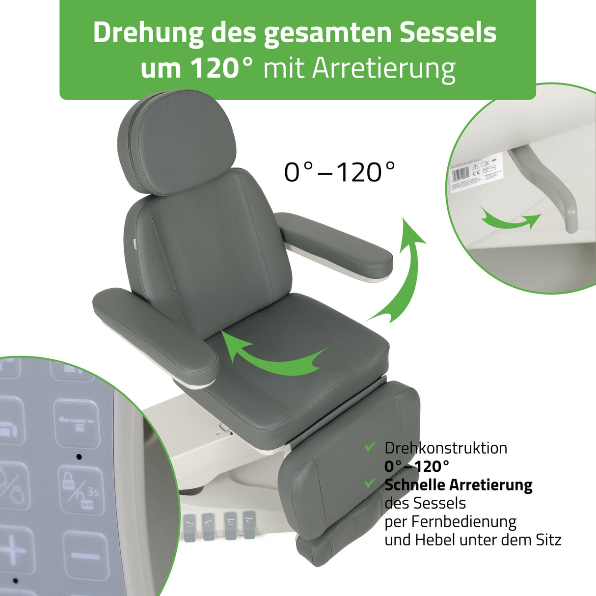 Kosmetikliege Elektrisch | Luxoria PRO 5 | Kosmetiksessel mit elektrischer Verstellung