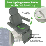 Kosmetikliege Elektrisch | Luxoria PRO 5 | Kosmetiksessel mit elektrischer Verstellung