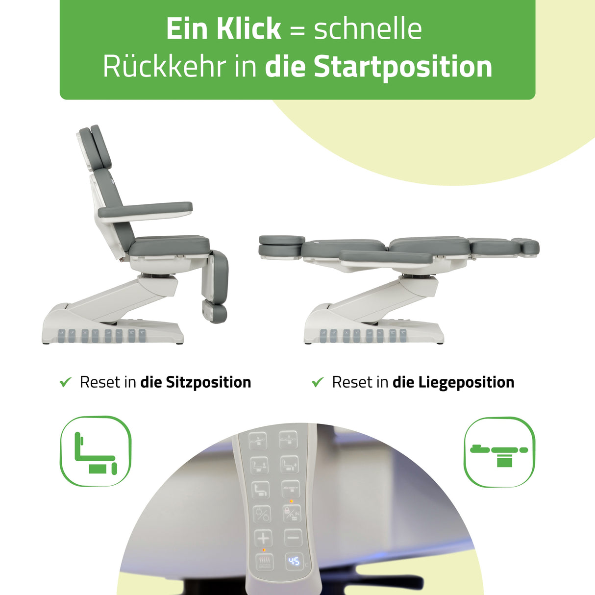 Kosmetikliege Elektrisch | Luxoria PRO 5 | Kosmetiksessel mit elektrischer Verstellung