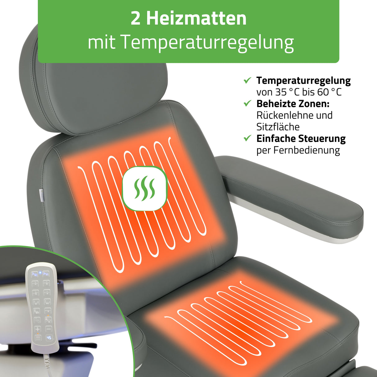 Kosmetikliege Elektrisch | Luxoria PRO 5 | Kosmetiksessel mit elektrischer Verstellung
