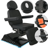 Kosmetikliege Elektrisch | Luxoria PRO 5 | Kosmetiksessel mit elektrischer Verstellung | Schwarz | 3 Jahre Garantie