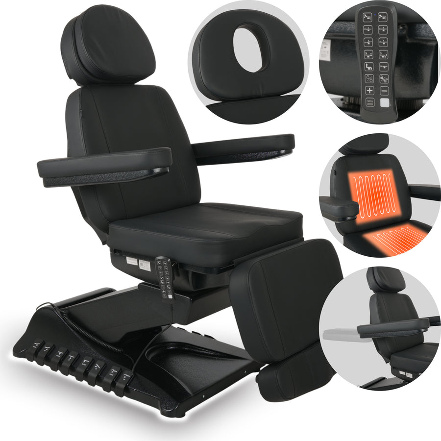 Behandelstoel Elektrisch | Luxoria PRO 5 | Cosmetische tafel met elektrische verstelling | Zwart | 3 Jaar Garantie