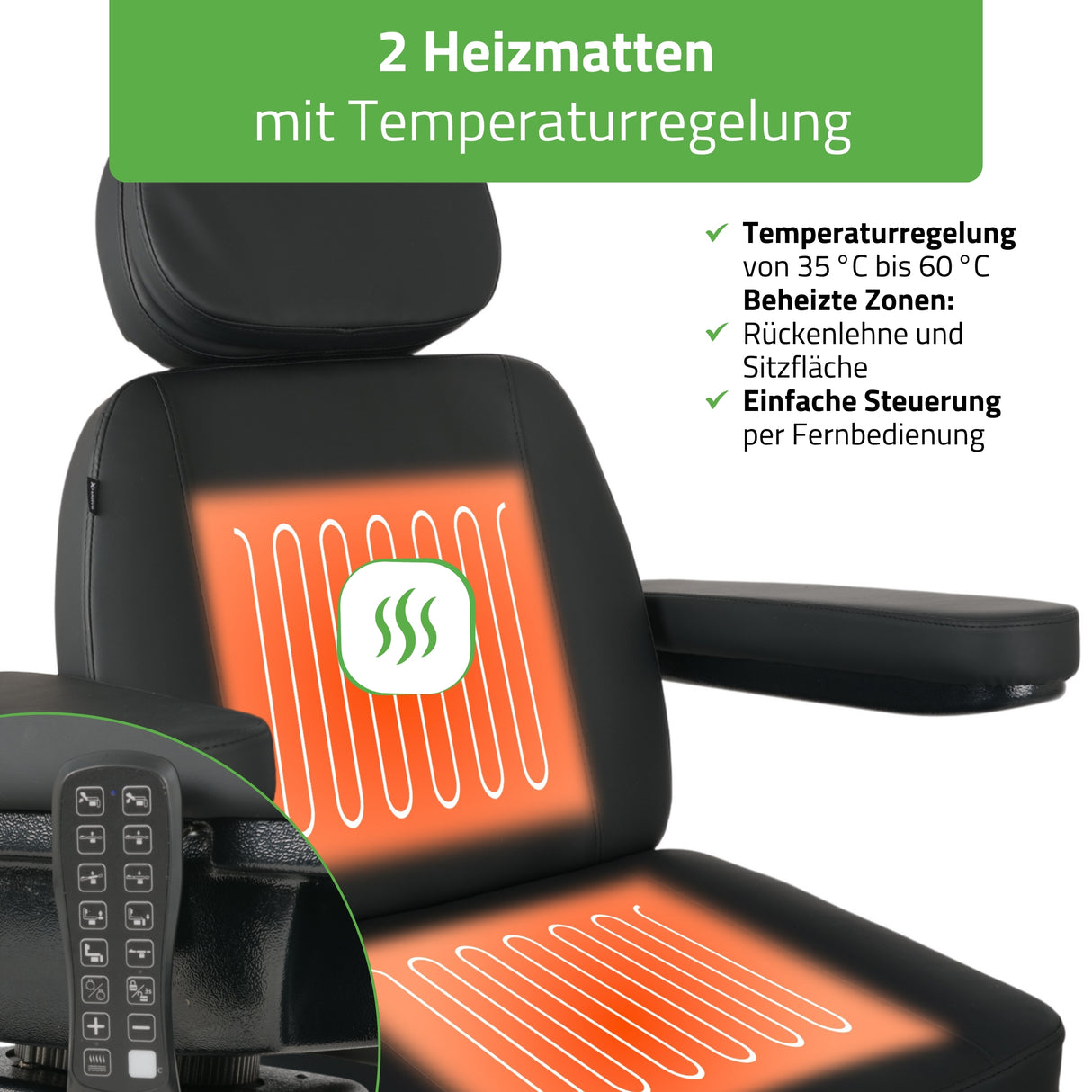 Kosmetikliege Elektrisch | Luxoria PRO 5 | Kosmetiksessel mit elektrischer Verstellung | Schwarz | 3 Jahre Garantie