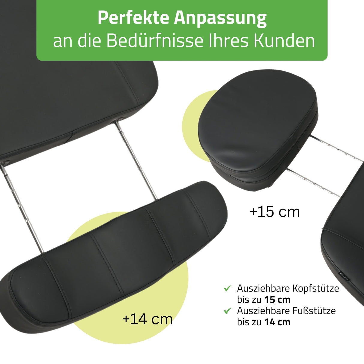 Kosmetikliege Elektrisch | Luxoria PRO 5 | Kosmetiksessel mit elektrischer Verstellung | Schwarz | 3 Jahre Garantie