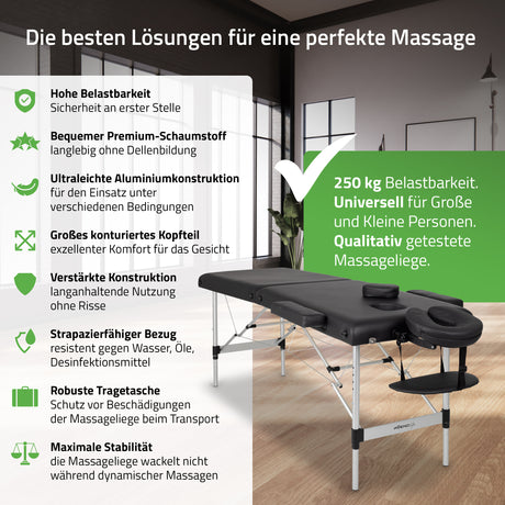 Massageliege Klappbar Nadia + Gratis Massageöl