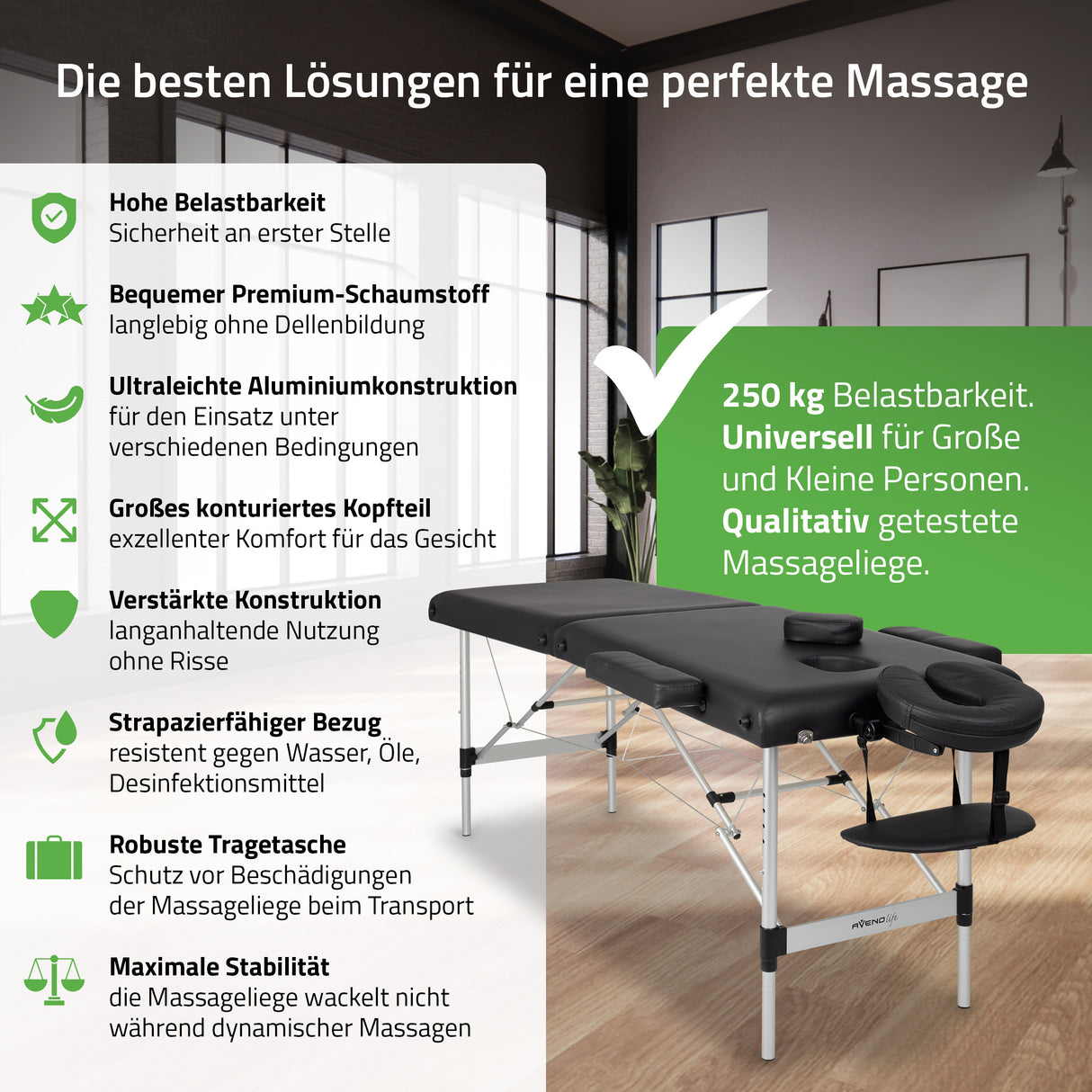 Massageliege Klappbar Nadia | Kosmetikliege Tattooliege