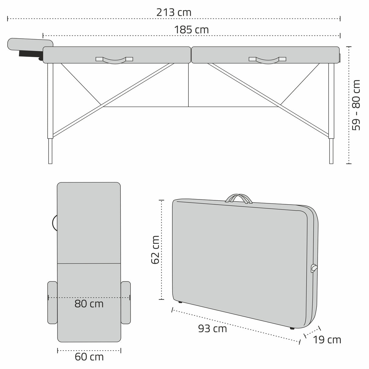 Massagetafel Inklapbaar Nadia | Cosmetische Massagetafel Tattoo Tafel