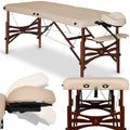 Massageliege Klappbar Panda (gebeizte Buche) | Kosmetikliege | 70 cm | Beige
