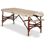 Massageliege Klappbar Panda (gebeizte Buche) | Kosmetikliege | 70 cm | Beige