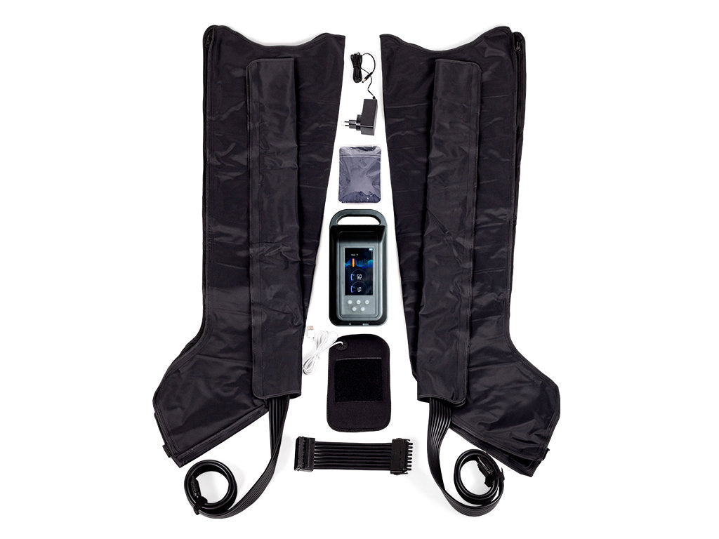 Habys Gerät für Lymphdrainage und Pressotherapie Pro 8 | Heizelement | 8 Luftkammern Beinmanschetten XXL | Luftschläuche