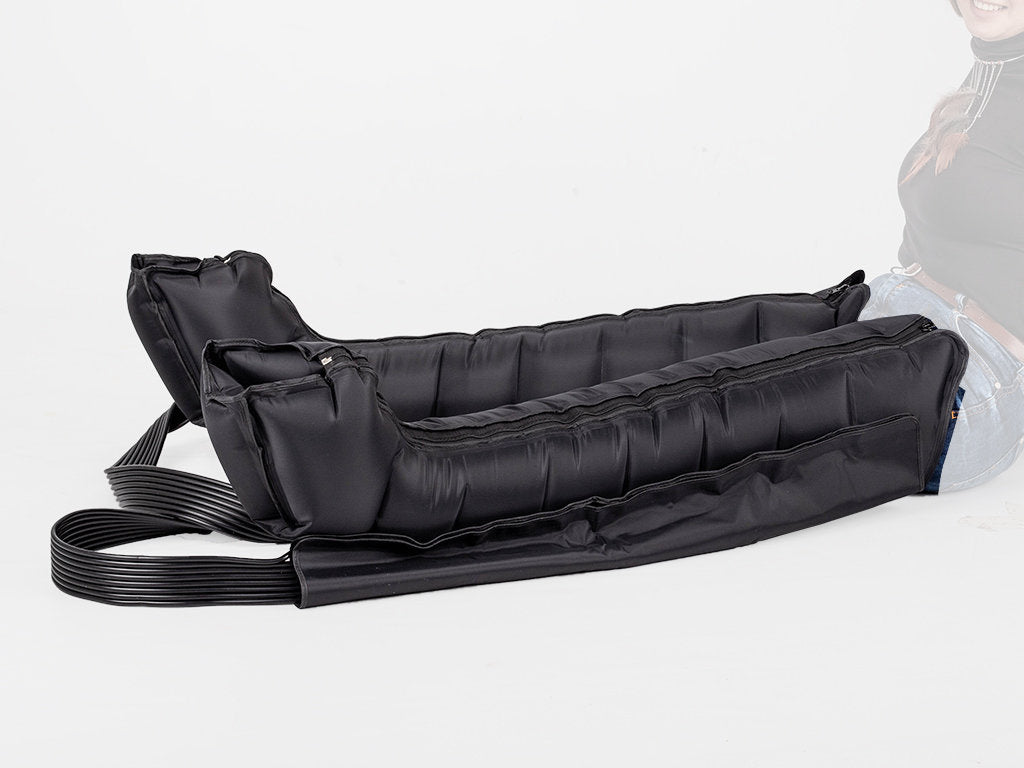 Habys Gerät für Lymphdrainage und Pressotherapie Pro 8 | Heizelement | 8 Luftkammern Beinmanschetten XXL | Luftschläuche