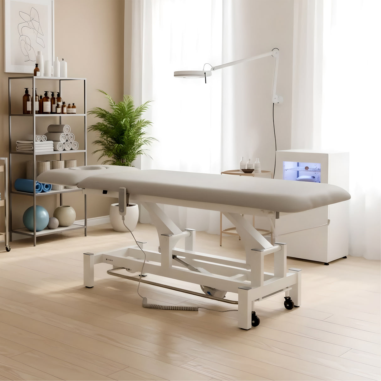 Massageliege Elektrisch Fortis 2 Ergo | 2-Segmente | grau-weiß | HR | 3 Jahre Garantie