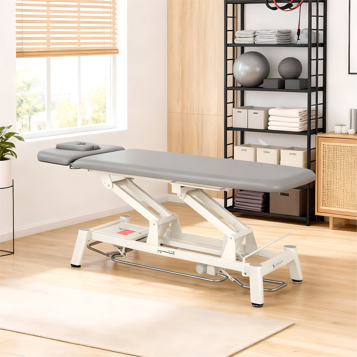 Elektrische behandeltafel set Proxima V2 Ergo + Massagepistool Dynamic Pro + Positioneringsrol 15x60 + Wegwerpvlies op rol