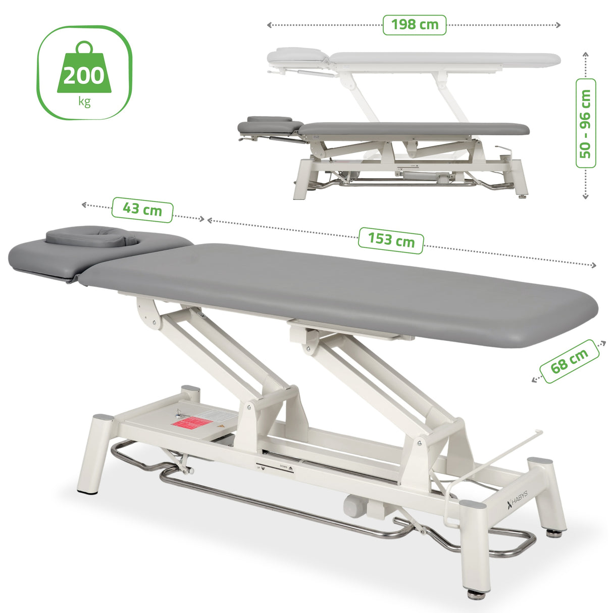 Therapieliege Elektrisch Proxima V2 Ergo | 2-Segmente | Steuerrahmen | 3 Jahre Garantie