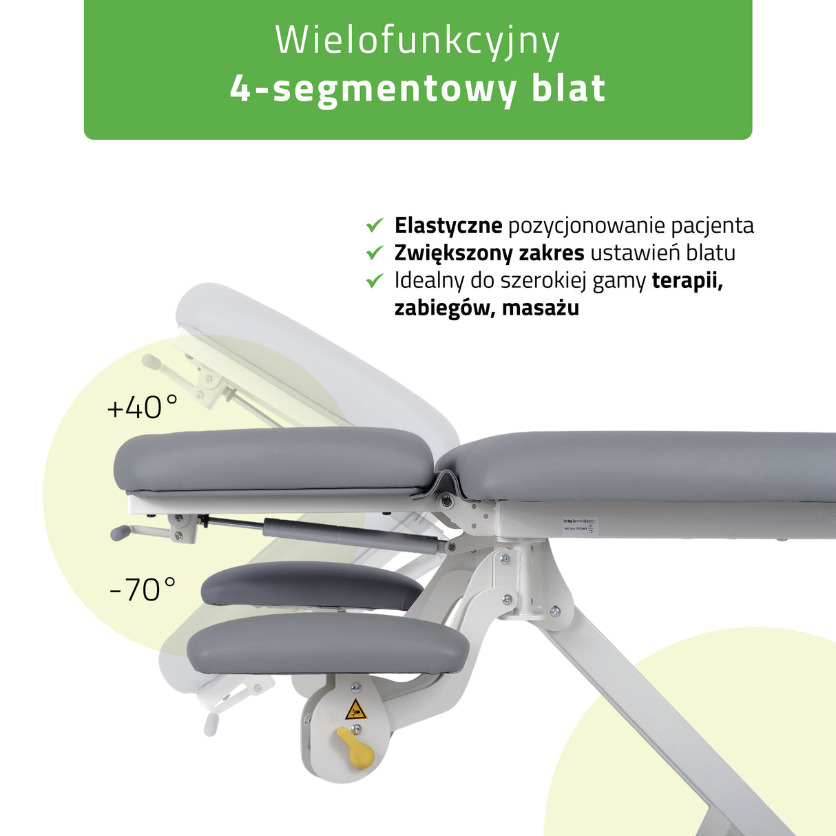 Elektrische Therapietafel Proxima V4 Ergo | 4-Segmenten | Handbediening en bedieningsframe | 3 jaar garantie