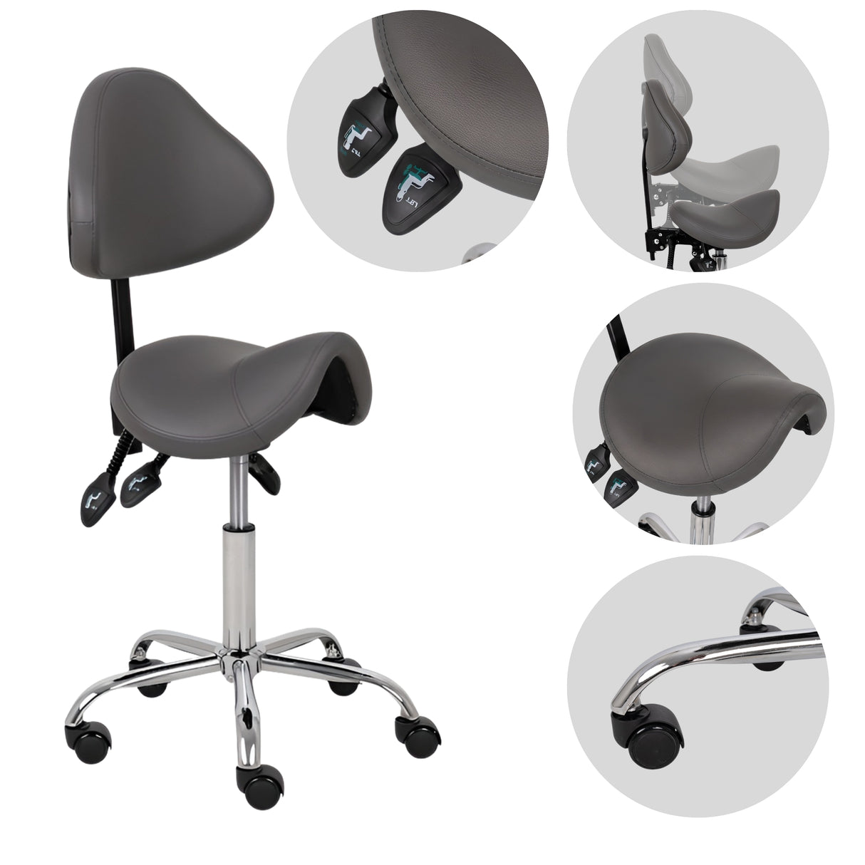 Ergonomische Zadelkruk met Rugleuning Sola
