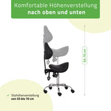 Ergonomische Zadelkruk met Rugleuning Sola