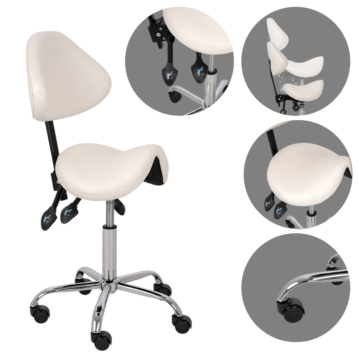Ergonomische Zadelkruk met Rugleuning Sola
